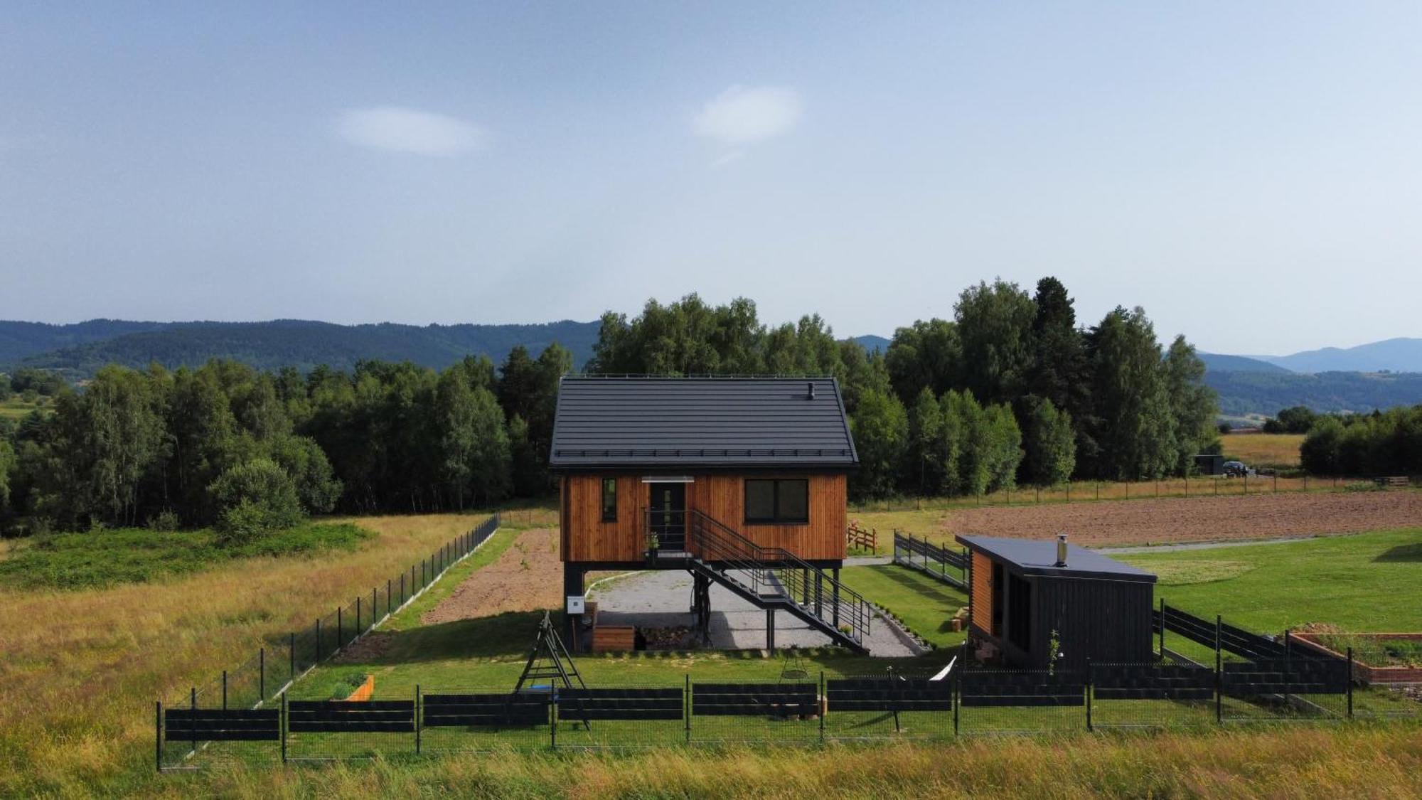 Natur House Beskidy - Dom Z Drzewa Ksiezycowego Z Sauna I Balia Jacuzzi!! Slemien Exterior foto